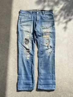 00s Hurley 鬼ヒゲ ハチノス クラッシュデニム Y2K 鬼フェードのサムネイル