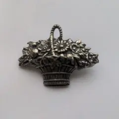 ヴィンテージ 花かご ブローチ