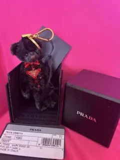 PRADA プラダ ベア チャーム キーホルダー テディベア ビジュー ハート
