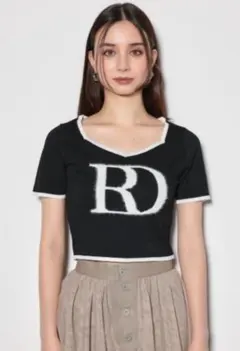 rienda ビッグRロゴニットトップス