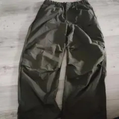 gu ナイロンジップパラシュートパンツ ダークグリーン