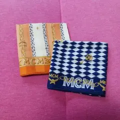MCM エムシーエム ハンカチ 2枚セット ネイビー ゴールド オレンジ系のサムネイル