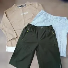 長袖Tシャツ　&　ショートパンツ　3点セット　120cm