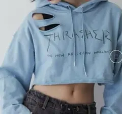 【別注】THRASHER ダメージクロップドフーディ　スラッシャー　新品
