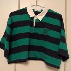 ポロシャツ WEGO/ワンポイント刺繍ラガーシャツ レディースショート丈