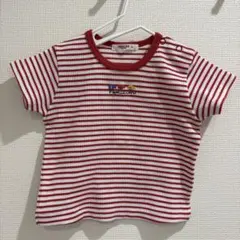 ファミリア　ベビー　赤　ボーダー　お魚　Tシャツ　80
