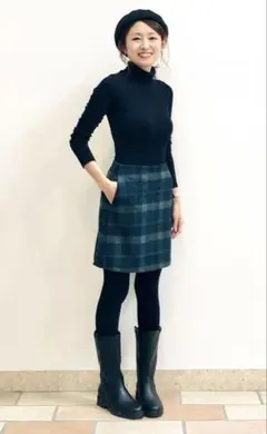 UNIQLOユニクロ　ウールブレンド　ミニスカート　チェック柄　秋冬