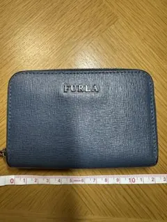 FURLA フラグメントケース 青 レザー