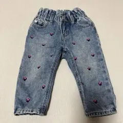 フランシュリッペ 刺繍デニムパンツ 金ボタン リボン - メルカリ