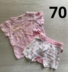 ホットビスケッツTシャツ　70 ズボン　まとめ売り　女の子　中古