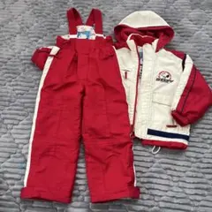 SNOOPY スキーウェア 赤 白 110