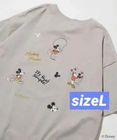 フリークスストア　ディズニー別注ミッキーマウス刺繍プリント半袖 TシャツL
