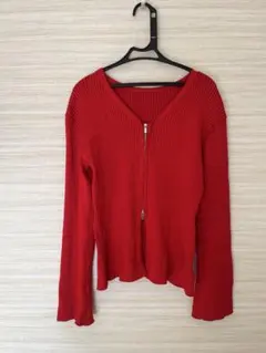 mystic カーディガン (レッド、グレー)