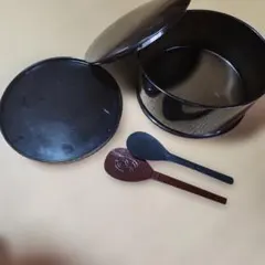 漆塗り茶道具飯器おひつ杓子盆