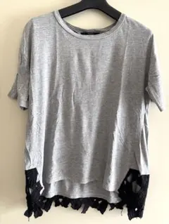 AZUL Tシャツ バックレース裾付き