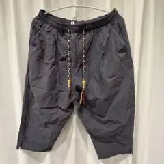メンズ　サルエルパンツ 7分丈　ハーフパンツ　グレー　2XL 袴パンツのサムネイル