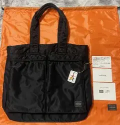 【美品】PORTER ポーター タンカー トートバッグ 肩掛け可 ブラック