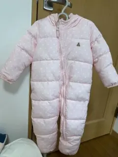 babyGap フード付きロンパースダウンコート12-18ヶ月 80cm ピンク