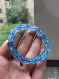 ⭐︎【高級】天然 アクアマリン ブレスレット 15.8mm 30g - メルカリ
