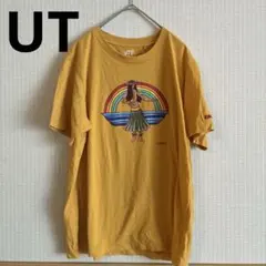 【新品タグ付き】ヘザーブラウン　コラボTシャツ　　UT イエロー　フラガールのサムネイル