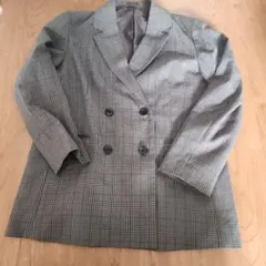 GU チェック柄 ダブルブレストジャケット　XL