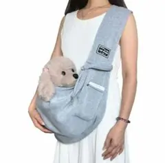 ペット用　抱っこ紐　スリング　グレー　灰色