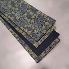 半幅帯 長尺 ウィリアムモリス アネモネ ブルー系×ウィローボゥ