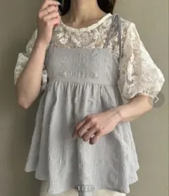 新品 junoah リップルバックリボンキャミソールトップス キャミワンピースのサムネイル