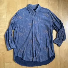 ETRO エトロ　ペイズリー柄 長袖シャツ ブルー系　Mサイズ　大きめのサムネイル
