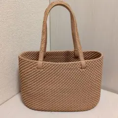 キャトルセゾン quatre saisons レザーメッシュバッグ カゴバッグ