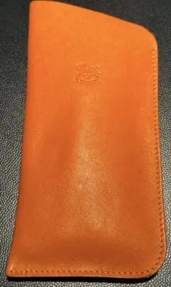 美品 イルビゾンテ 本革　メガネケース バケッタレザー オレンジ