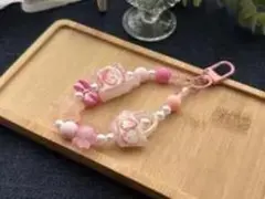 ピンク系 ビーズチャーム ハンドメイド