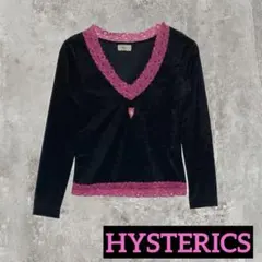 HYSTERICS Y2K ロンT レース　ベロア　刺繍　ヒステリックス　黒のサムネイル