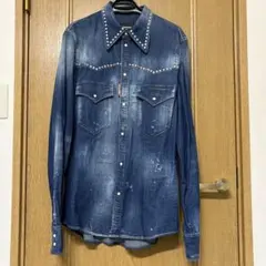 DSQUARED2 スタッズ付きデニムシャツ サイズ52