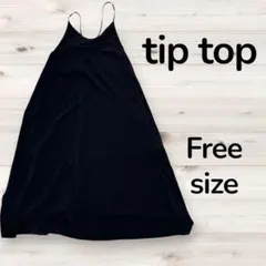 tip top キャミワンピース フリーサイズ ブラック バックリボン 裏地付のサムネイル