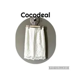 Cocodeal タイトスカート ホワイト レース2のサムネイル