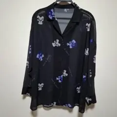 クマ柄 長袖シャツ Mサイズ