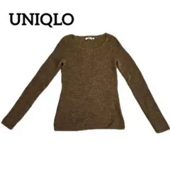 【UNIQLO】 U ブラウン 長袖ニットセーター Lサイズ、2-10