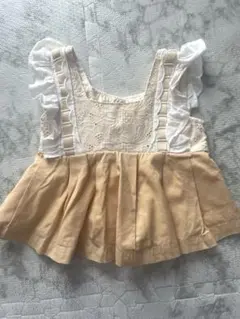 プティマイン　チュニック　黄色　レース　タンクトップ　フリル　80