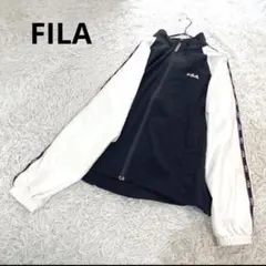フィラ【M】長袖フルジップジャンパー　トレーニングジャージ ロゴ入りスポーツ