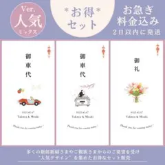 春お得セット《人気デザイン》御車代 御礼 結婚式 ウェディング ペーパーアイテム