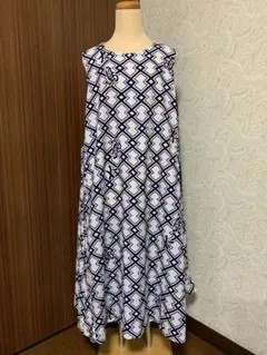 030❇︎浴衣リメイク サラリと涼しい 染め木綿 テントラインワンピース