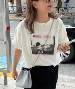Discoat レタリングフォトTシャツ （ホワイト×ピンク）のサムネイル