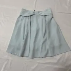 水色 フレアスカート リボン付 【M】