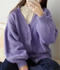 【お値下げ】Discoat ディスコート　シャギーカーディガン　パープル