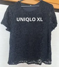 UNIQLO レースブラウス Tシャツ ブラック 半袖