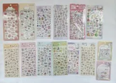 ぷっくり 3D 立体 クリア フレーク シール 猫 ねこ 14点