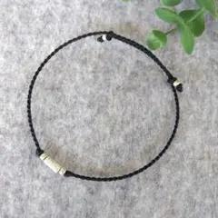 カレンシルバー　大きめ　お守り　ミサンガ　ブラック　ブレスレットorアンクレット