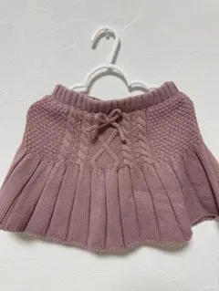 プティマイン ピンク ケーブルニット スカート ショートパンツ付き