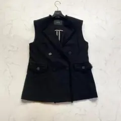 美品✨アルアバイル 22年 ノンウールツイードジレ 2 黒